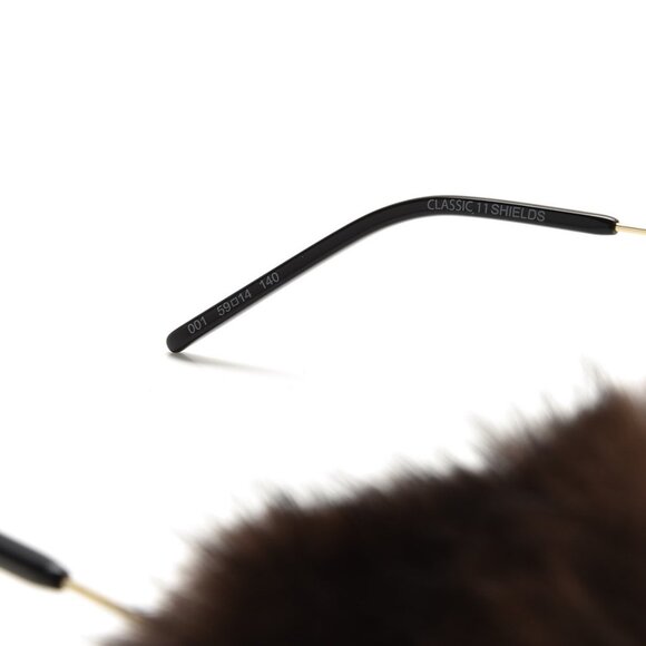 NEW Saint Laurent Mink Fur Classic 11 Shields Sunglasses main image 9